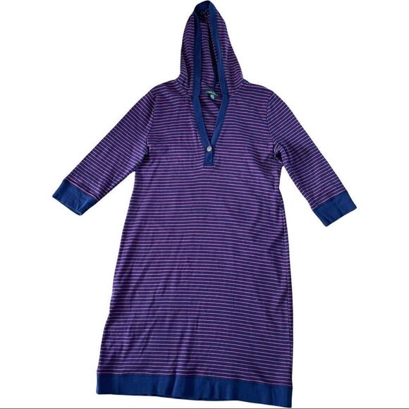 LRL Ralph Lauren Hoodie Sweater Striped Dress Sz XLARGE - Picture 1 of 12